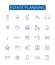 Estate planning line icons signs set. Design collection of Wills, Trusts, Taxation, Probate, Heirs, Inheritance, Estate