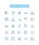 Estate planning vector line icons set. Estate, Planning, Attorney, Will, Probate, Trusts, Taxation illustration outline