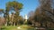 Este, Padova, Italy. The ruins of the Carrarese castle and its public park