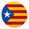 Estelada Blava Catalan Separatism Flag Button, Catalonia Independence Badge, 3d illustration on white background