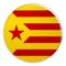 Estelada Groga Catalan Flag Button, Catalonia Independence News Concept Badge, 3d illustration