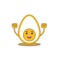 Ester egg emoticon with smile faces vector image