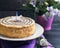 Esterhazy cake with candle for birthday