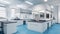 Esthetic and clean modern laboratory full of chemistry equipment. Future analytic biology or microbiology research lab