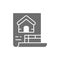 Estimate, construction document, house plan grey icon.