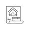 Estimate, construction document, house plan line icon.