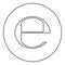 Estimated sign E mark symbol e icon black color in round circle