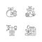 Estimating planting time linear icons set