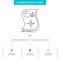 Estimation, love, relationship, response, responsive Business Flow Chart Design with 3 Steps. Line Icon For Presentation