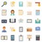 Estimator icons set flat vector isolated