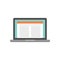 Estimator laptop icon flat isolated vector