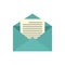 Estimator mail icon flat isolated vector