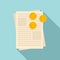 Estimator money paper icon, flat style