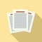 Estimator office papers icon, flat style