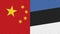 Estonia and China Two Half Flags Together