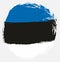 Estonia Circle Flag Vector Hand Painted with Rounded Brush