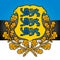 Estonia coat of arms and flag