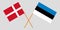 Estonia and Denmark. The Estonian and Danish flags. Official proportion. Correct colors. Vector