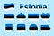 Estonia flag vector collection. Set of Estonian national flags. Flat isolated icons, traditional colors. Illustration. Web, sports