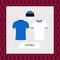 Estonia football national team uniform flat illustration.