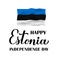 Estonia Independence Day calligraphy hand lettering with flag. Estonian holiday celebrate on February 24. Vector template for