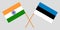 Estonia and India. The Estonian and Indian flags. Official proportion. Correct colors. Vector