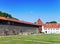 Estonia. Narva. Ancient fortress. Cityscape in a sunny day