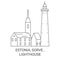 Estonia, Sorve , Lighthouse travel landmark vector illustration