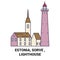 Estonia, Sorve , Lighthouse travel landmark vector illustration
