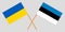 Estonia and Ukraine. The Estonian and Ukrainian flags. Official proportion. Correct colors. Vector