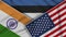 Estonia United States of America India Flags Together Fabric Texture Illustration