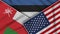 Estonia United States of America Oman Flags Together Fabric Texture Illustration