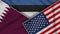 Estonia United States of America Qatar Flags Together Fabric Texture Illustration