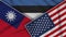 Estonia United States of America Taiwan Flags Together Fabric Texture Illustration