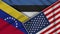 Estonia United States of America Venezuela Flags Together Fabric Texture Illustration