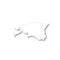 Estonia - white 3D silhouette map of country area with dropped shadow on white background. Simple flat vector