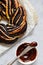 Estonian Kringle. Brioche with poppy and chocolate. Wreath.