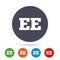 Estonian language sign icon. EE translation.