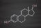 Estradiol (estrogen) female sex hormone molecule