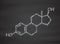 Estradiol (estrogen) female sex hormone molecule