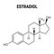 Estradiol structural formula of molecular structure