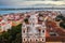 Estrela basilica Lapa, convent of most, cathedral basil church Portugal Lisbon, Europe. Old architecture, air view