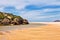 Estuary of the Aljezur river at the Amoreira beach in Portugal