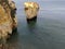 Estudiantes beach cliffs, Lagos, Portugal. Rocky beach in, Portugal.