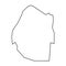 Eswatini vector country map thin outline icon