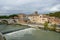 The eternal City. Embankment of the Tiber river and the view of the majestic Rome Italy with its bridges and beautiful