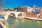 Eternal city of Rome. Tiber river island in Rome panoramic view