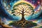 Eternal Connection: Majestic Tree of Life, Roots Deep Within Terrestrial Realm, Branches Reaching into the Heavens