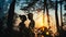 Eternal Escape: Couple's Silhouette with Dreamy Vacation Double Exposure