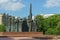 Eternal flame on Victory Square in Voronezh. Memorial complex with a sculptural composition of 12 figures